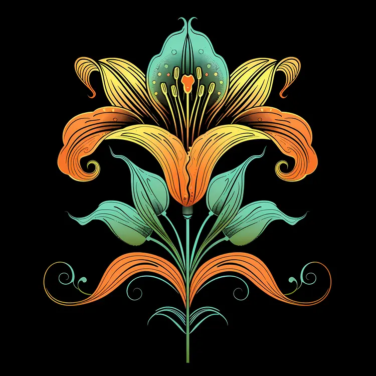 Beautiful Orange and Green Flower