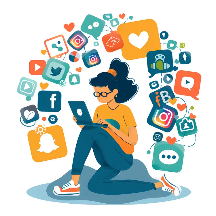 Social Media User with Smartphone