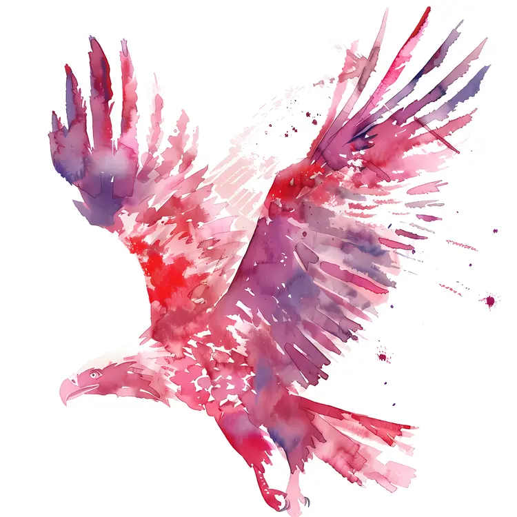 Colorful Eagle in Watercolor Art