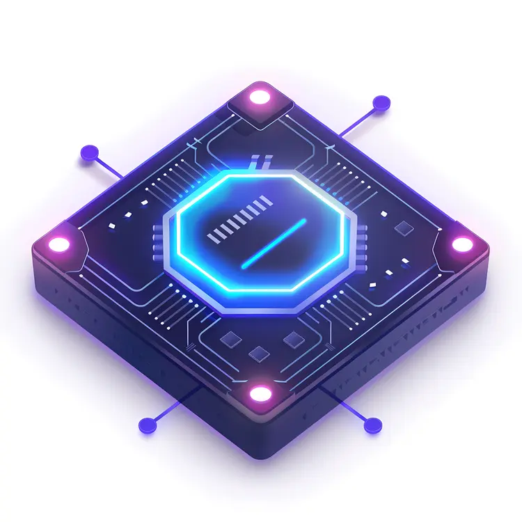 Blue Square Circuit Board