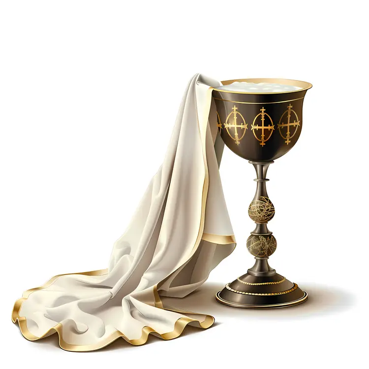 Ornate Chalice with White Cloth