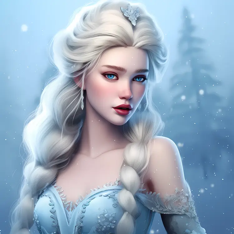 Snow Queen with Snowflake Hairpin