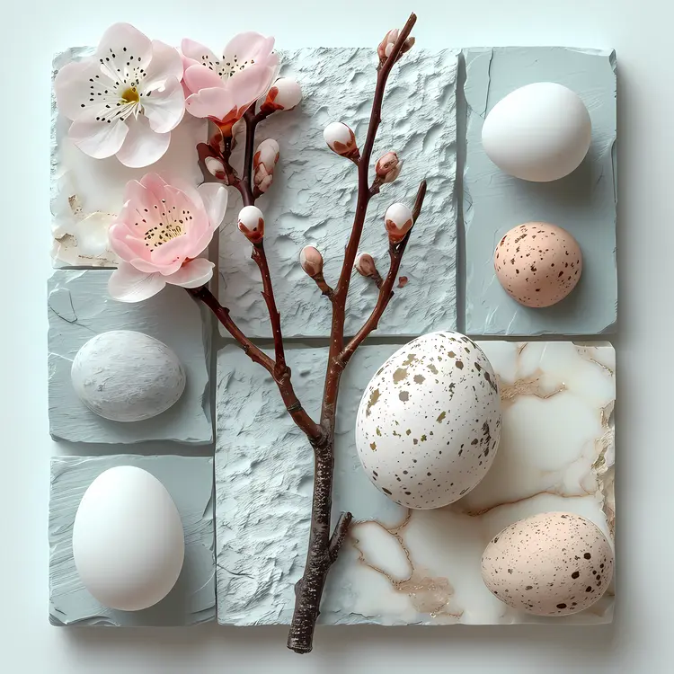 Elegant Spring Egg and Blossom Arrangement