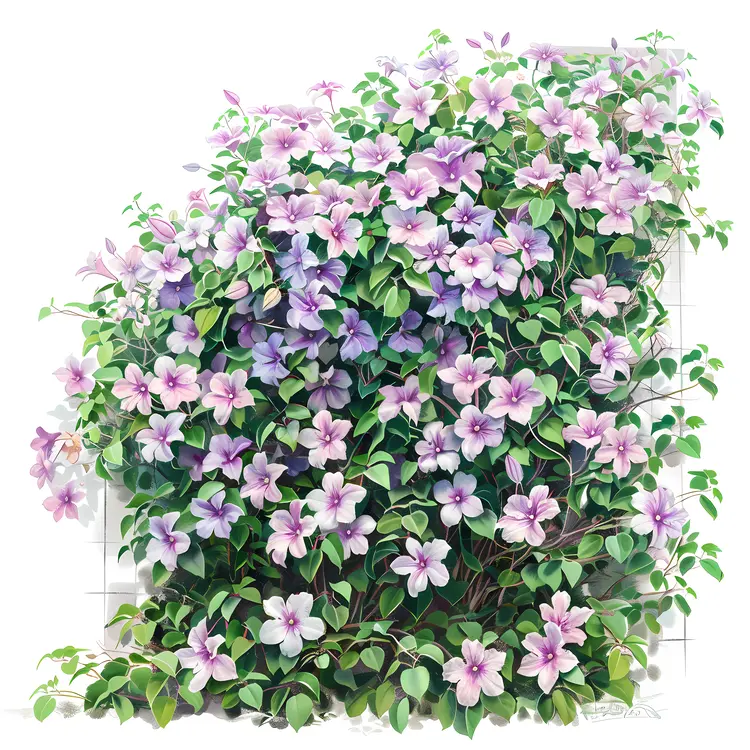 Purple and Pink Climbing Flowers