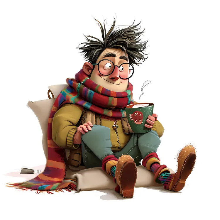 Boy Enjoying a Hot Drink