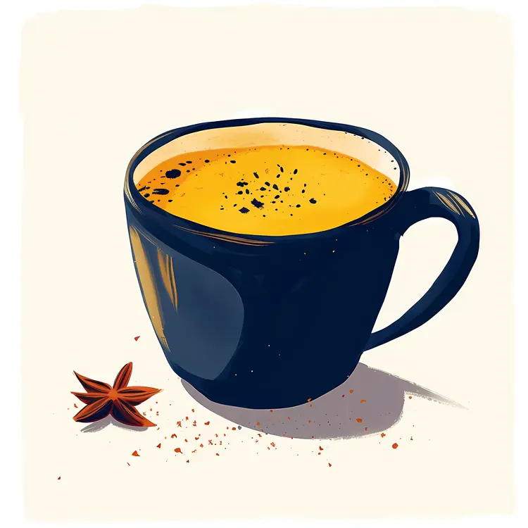 Black Cup with Star Anise