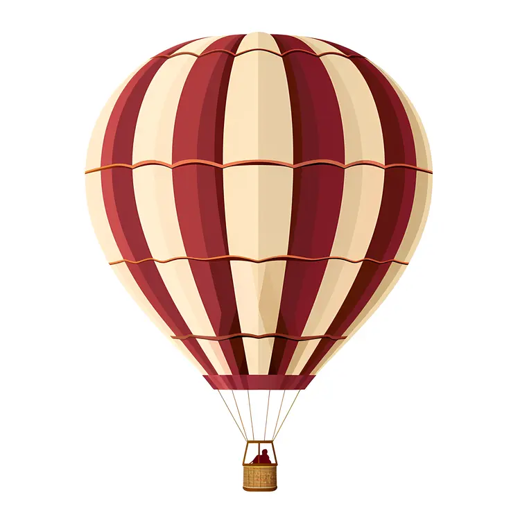 Red and Beige Hot Air Balloon in the Sky