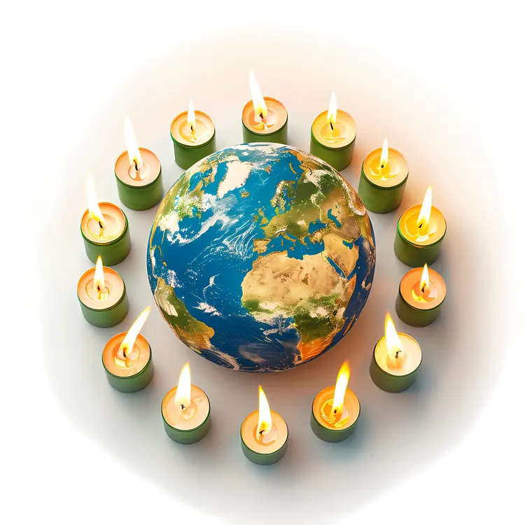 Earth Surrounded by Candles