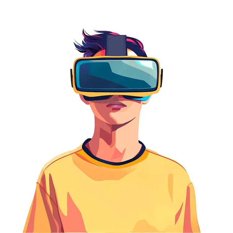 Colorful VR Headset Illustration