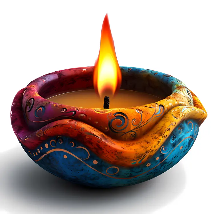 Artistic Candle with Colorful Holder