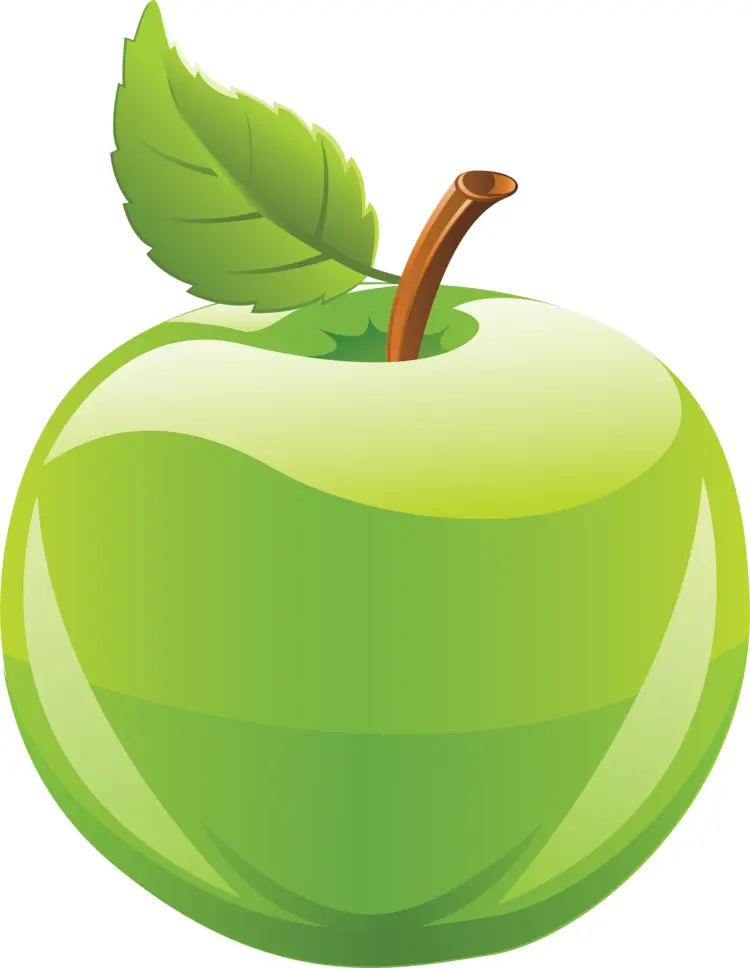 Fresh Green Apple with Leaf