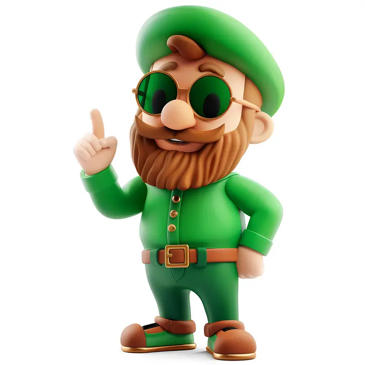 Cool Leprechaun with Sunglasses and Green Hat