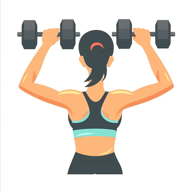 Woman Lifting Dumbbells from Back