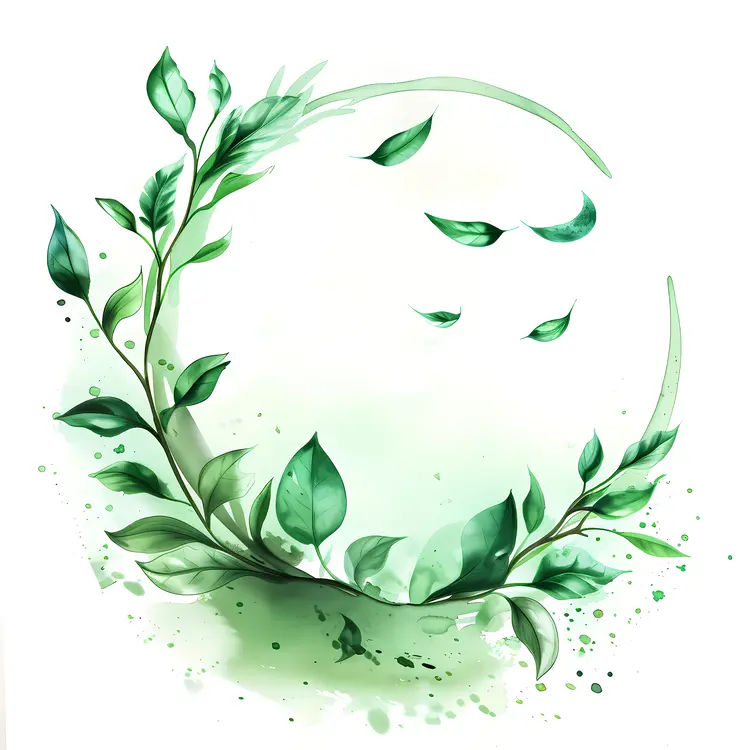 Green Leaves in a Circle