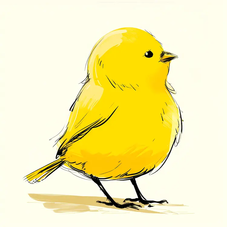 Cute Yellow Cartoon Bird