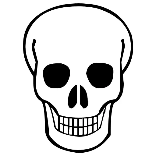 Simple Skull Outline Illustration