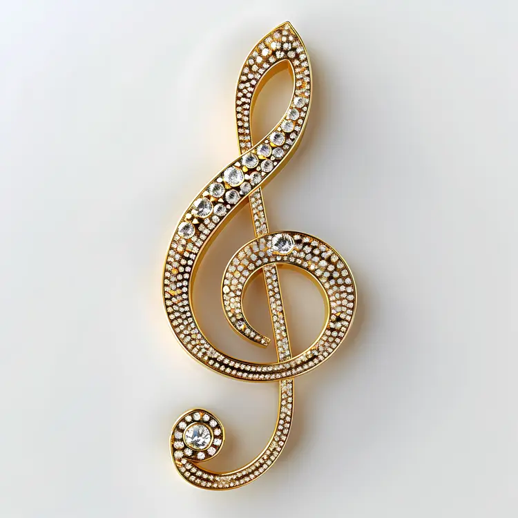 Elegant Golden Treble Clef