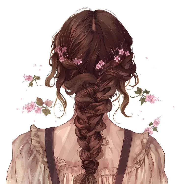 Beautiful Braided Hair with Flowers