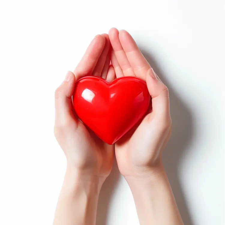 Hands Holding a Red Heart