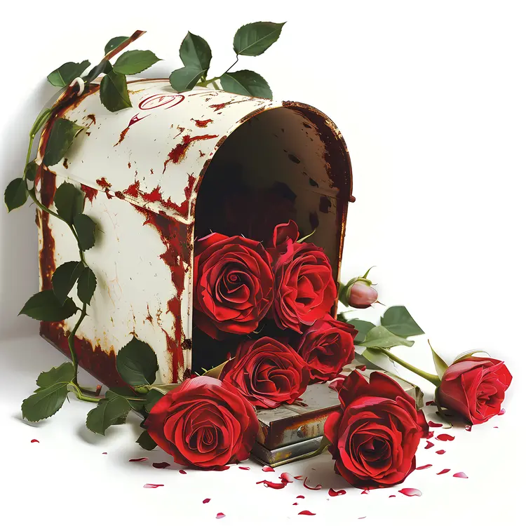 Rusty Mailbox with Roses