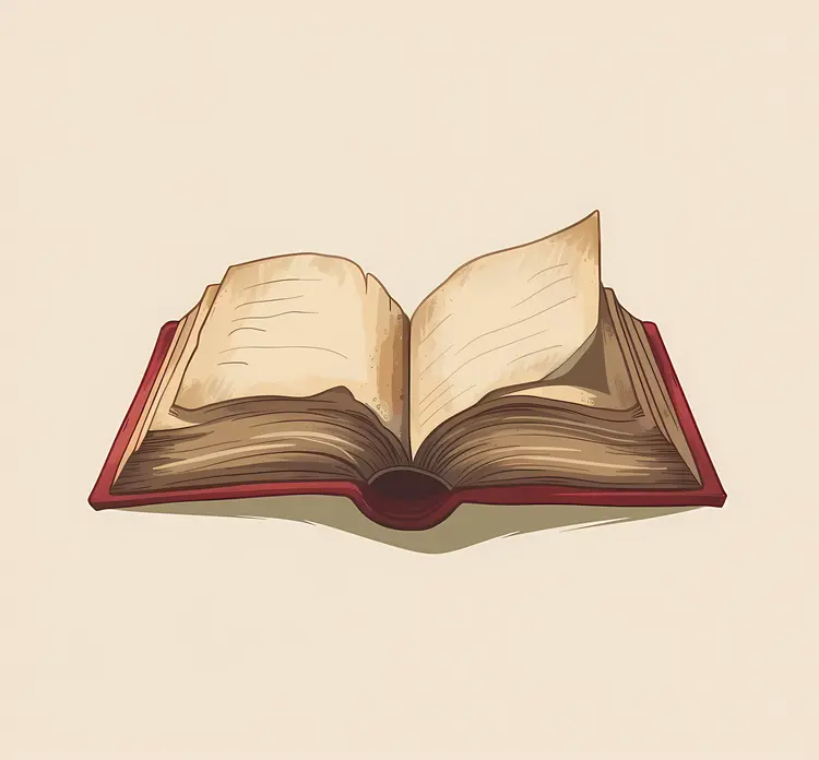 Vintage Open Book with Worn Pages