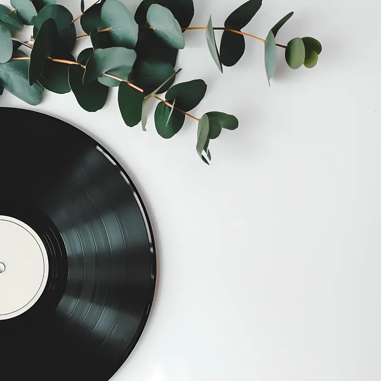 Vinyl Record with Eucalyptus