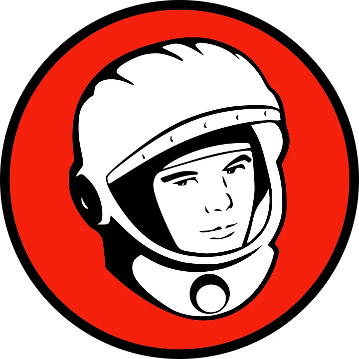 Astronaut Helmet in Red Circle