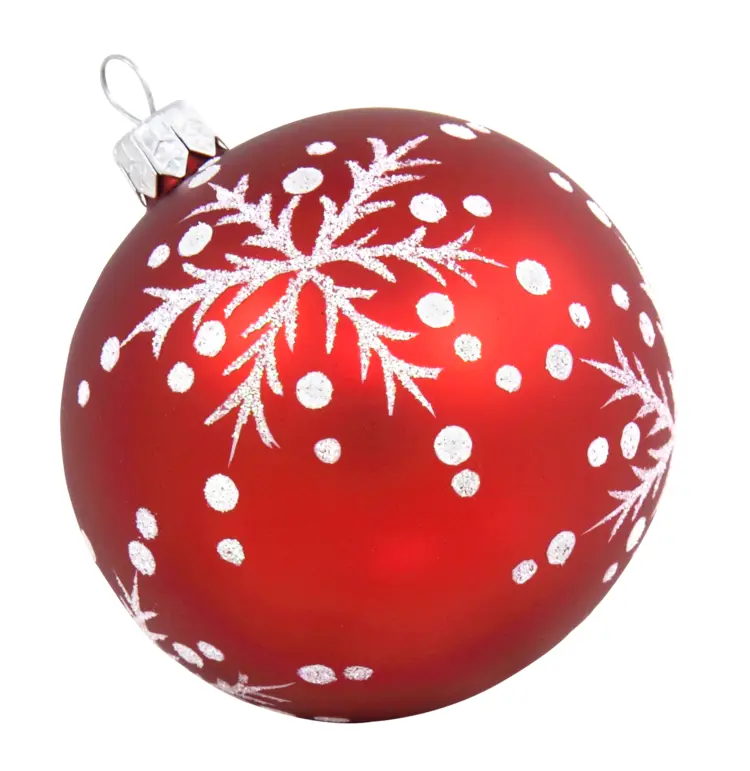Red Christmas Ornament with Snowflake Design
