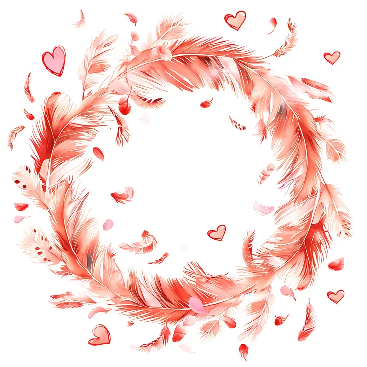 Festive Feather Circle Wreath