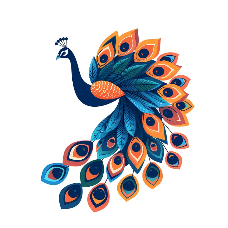 Colorful Peacock with Elegant Feathers