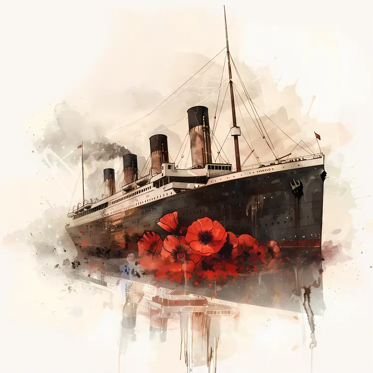 Large Ship with Poppies