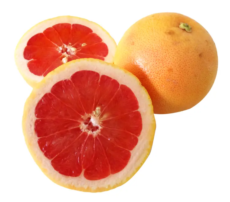 Whole and Sliced Grapefruit