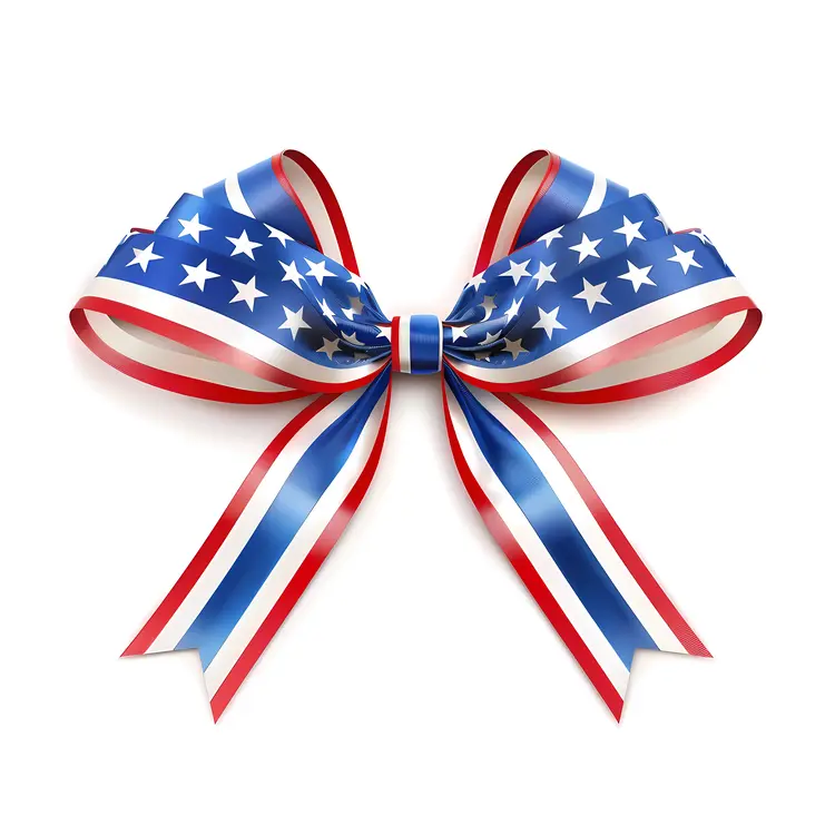 Patriotic Bow with Stars and Stripes