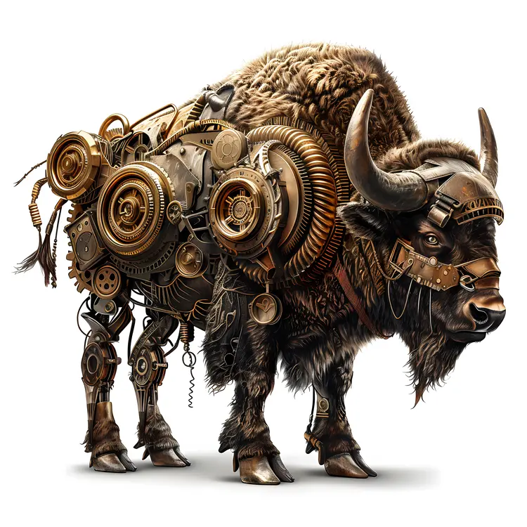 Steampunk Mechanical Bison