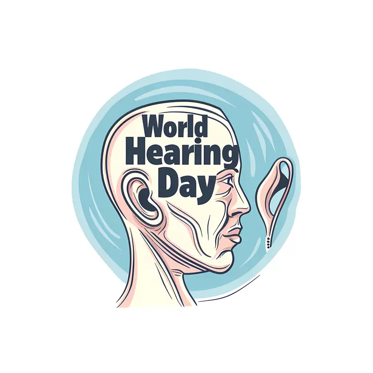 World Hearing Day Silhouette Illustration