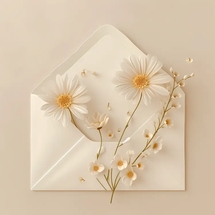 Beautiful Daisies in Envelope