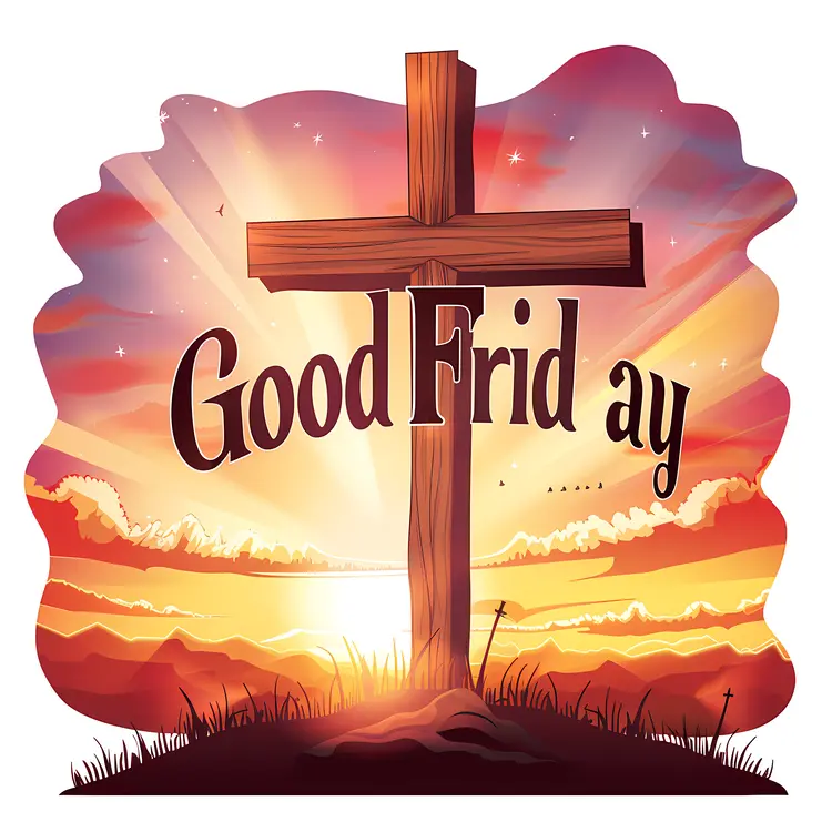 Good Friday Cross with Rays of Light