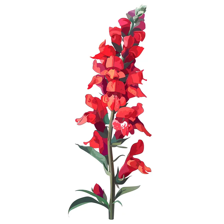 Red Blooming Flowers Illustration