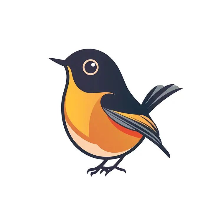 Cute Orange Cartoon Bird