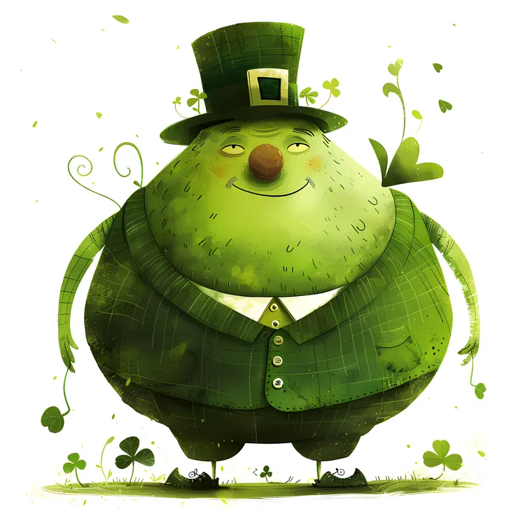 Chubby Leprechaun in Green Suit