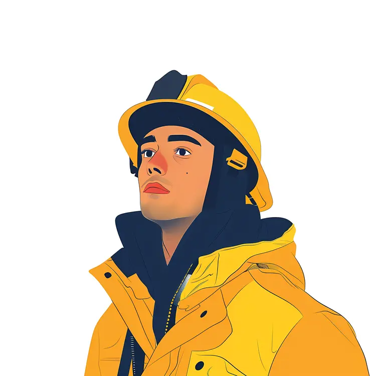 Firefighter in Uniform with Helmet