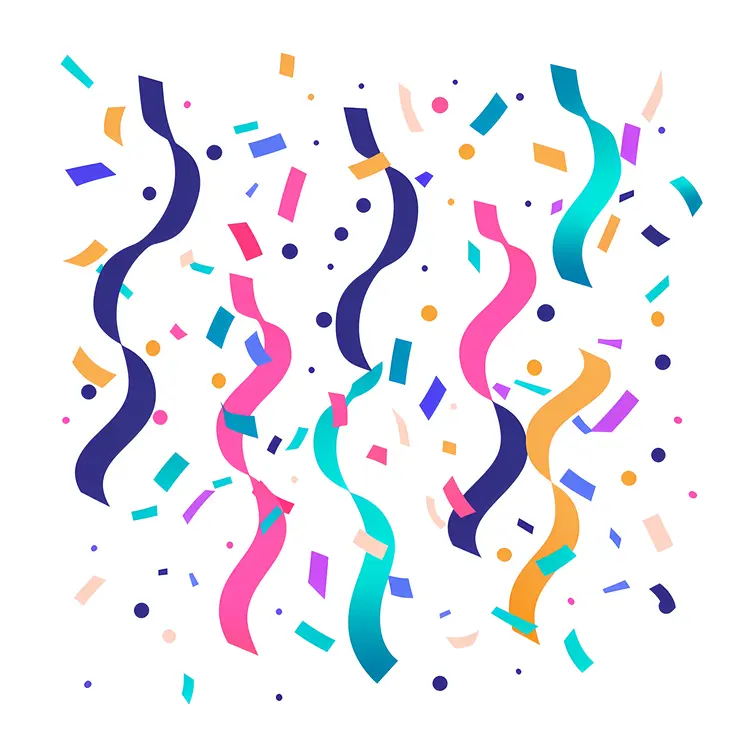 Colorful Confetti and Streamers for Festive Celebrations