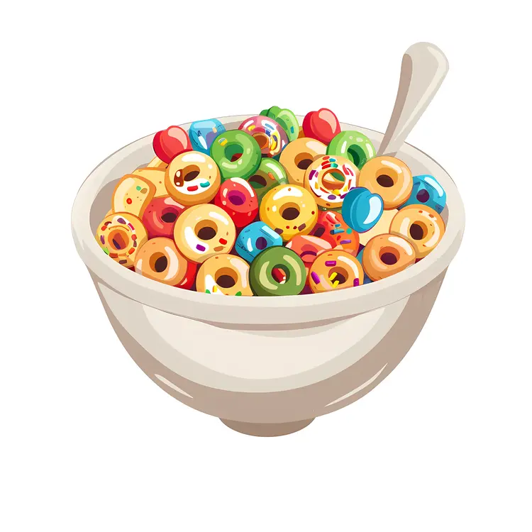 Colorful Cereal in a Bowl