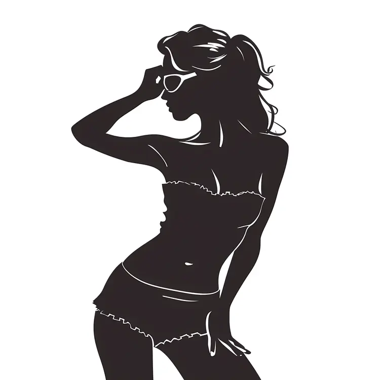 Summer Silhouette of a Woman in Stylish Attire