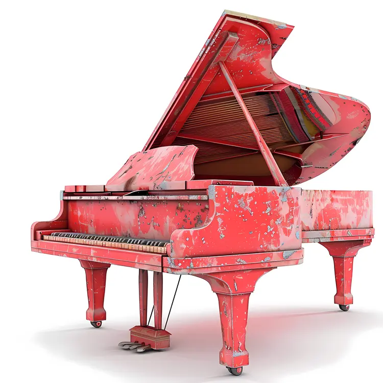 Red Vintage Grand Piano