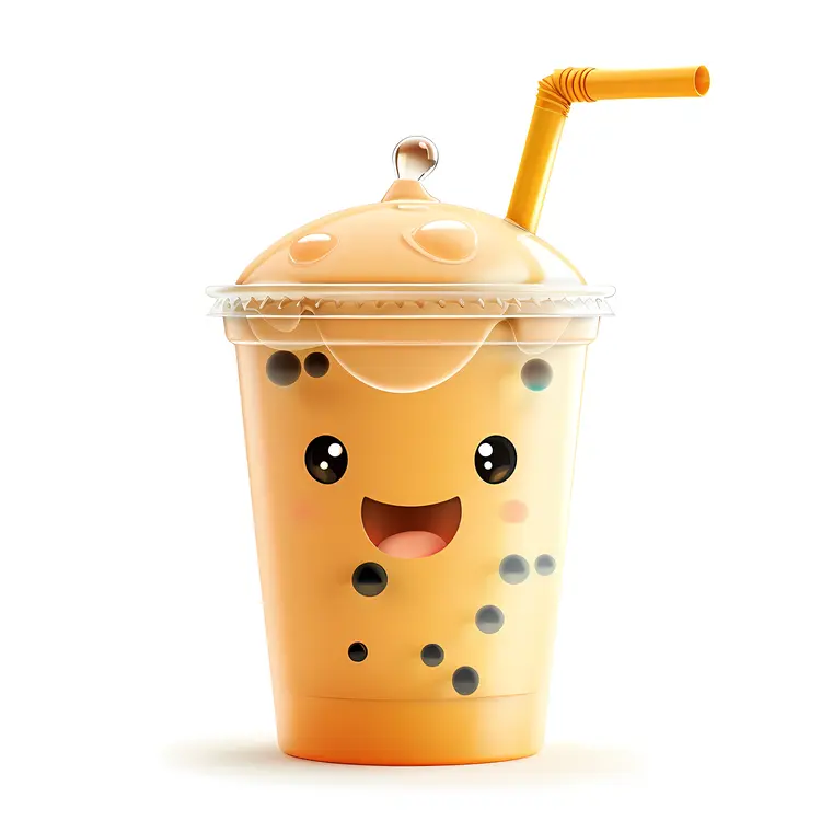 Cute Bubble Tea with Boba