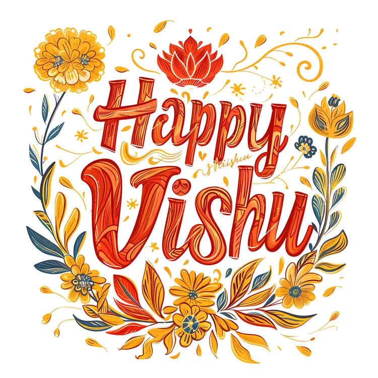 Happy Vishu Floral Greeting