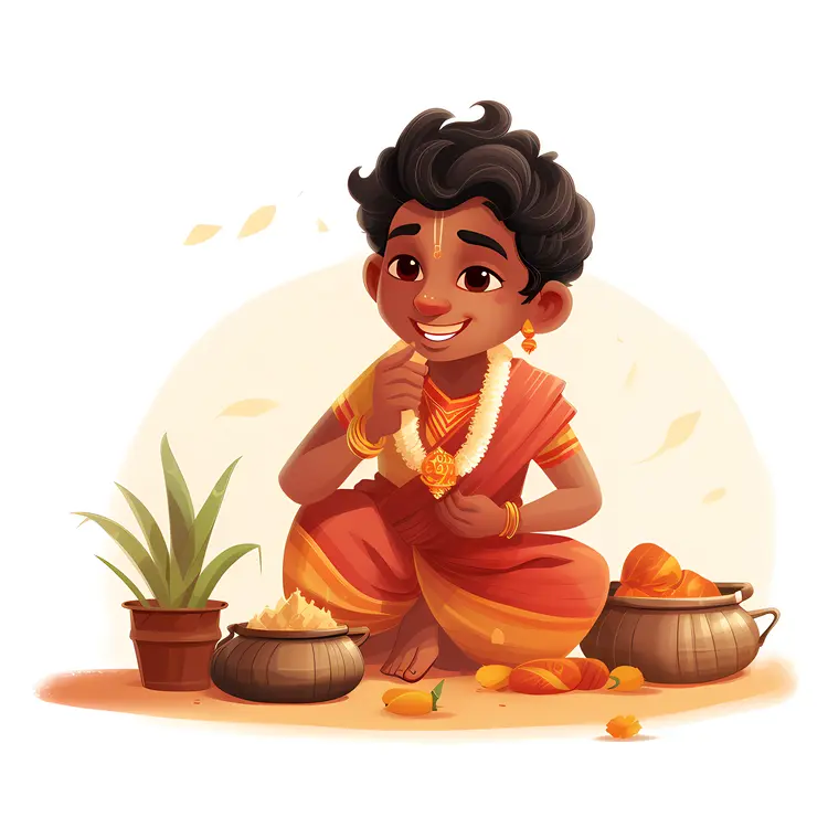 Boy Enjoying Traditional Food Outdoors