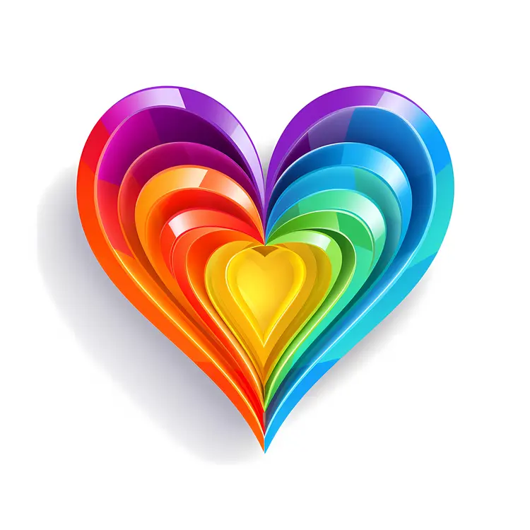 Layered Rainbow Heart