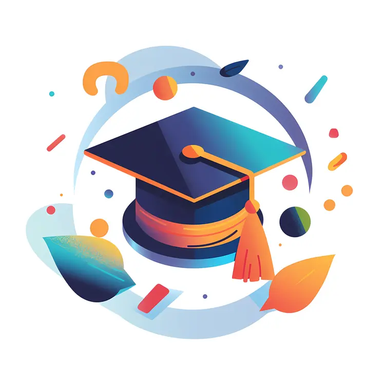 Colorful Graduation Cap Illustration
